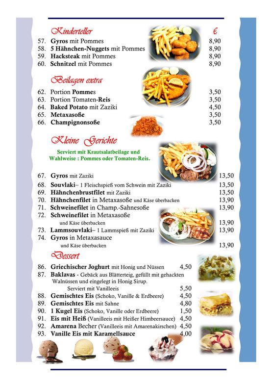 Restaurant Hellas im Ostseebad Boltenhagen griechische Spezialitäten Salate
