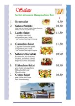 Restaurant Hellas im Ostseebad Boltenhagen griechische Spezialitäten Speisekarte Salat