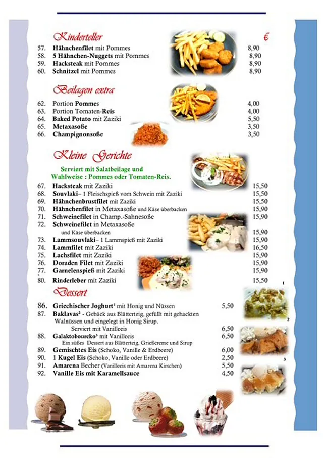Restaurant Hellas im Ostseebad Boltenhagen griechische Spezialitäten Salate